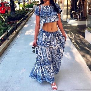 Jaase 2 piece off shoulder top and long skirt